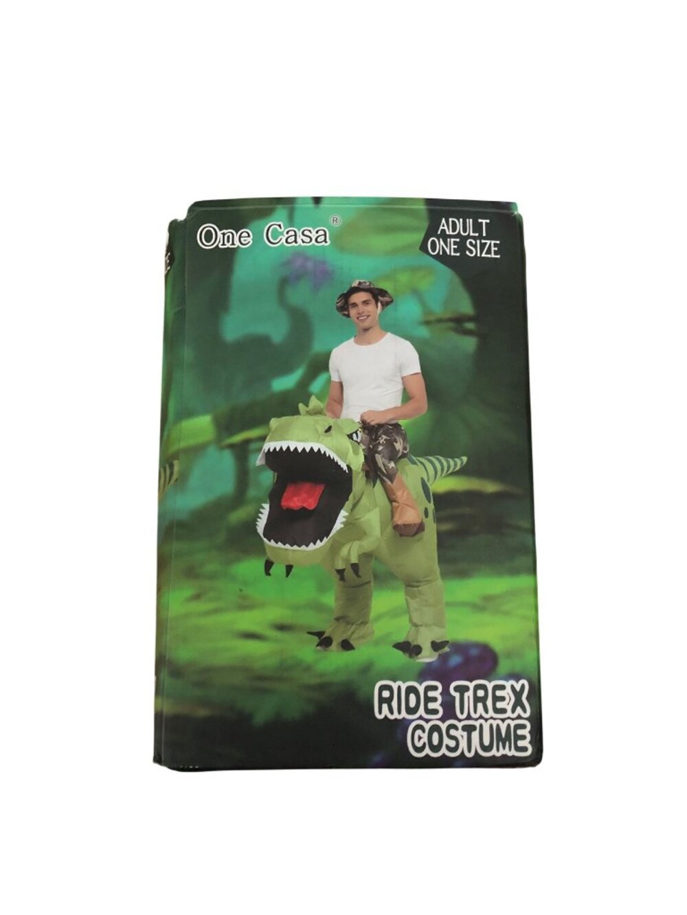 One Casa Ride T-Rex Inflatable Costume Adult One Size Dinosaur Outfit